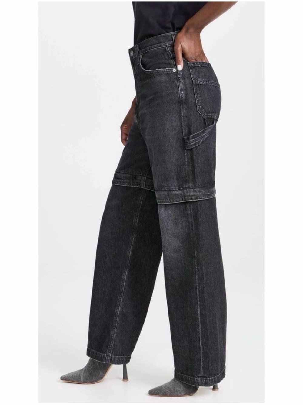 Agolde Risha Zip Utility Jeans In Sin Size 28 - Picture 2 of 11